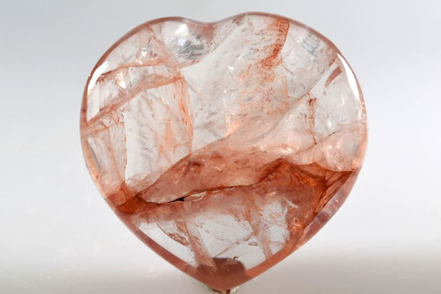 hematoid quartz heart